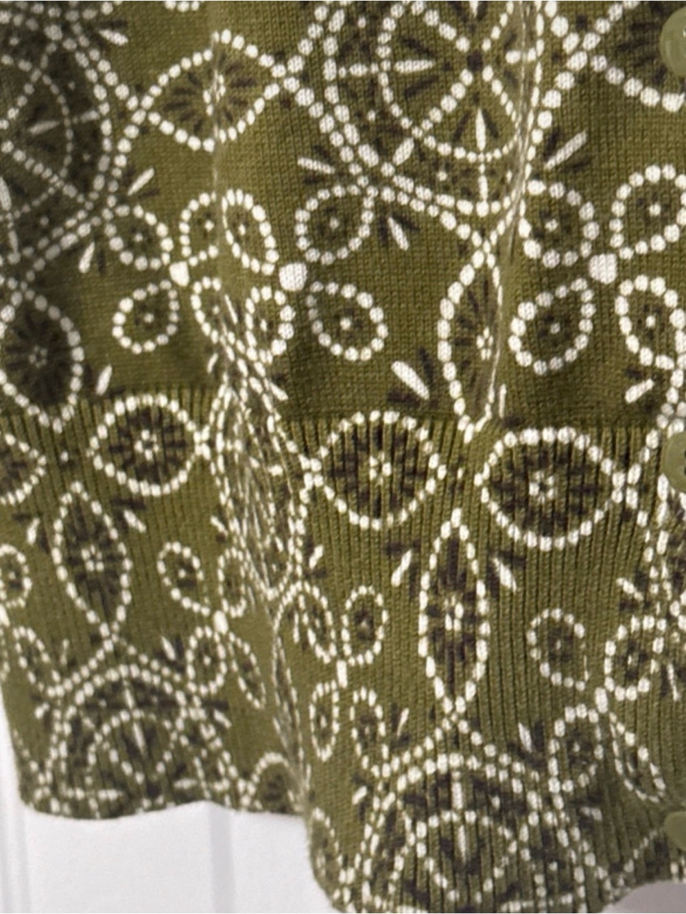 Lane Bryant crewneck button-front olive green cardigan sweater. Size US 14/16W - Picture 5 of 8